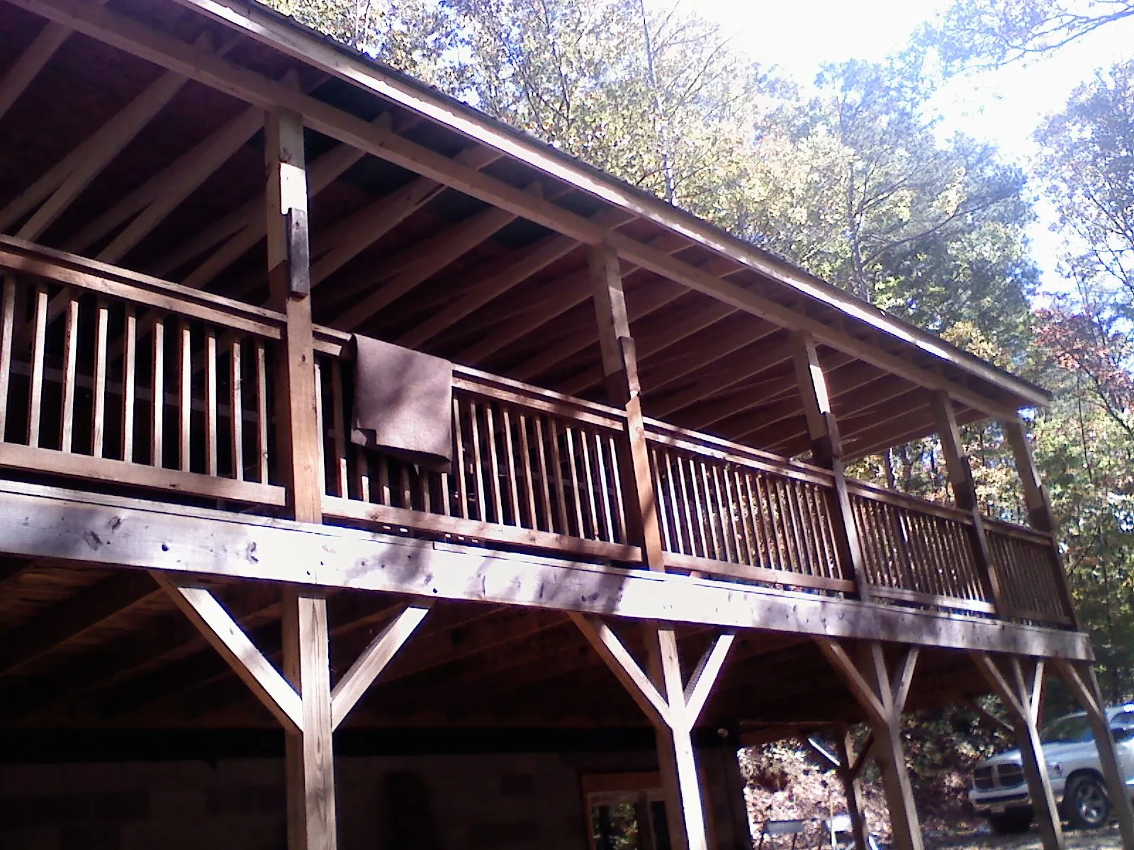 Timber framing under a new elevated porch and deck — Roof Leak Repair in Twinsburg by Roofing Brothers